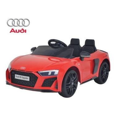 Imagem de Mini Carro Elétrico Audi 12v R8 Licenciado Controle Luz Som Cor Vermel