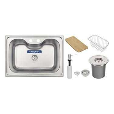 Imagem de Kit Cuba Inox Pia Cozinha Tramontina Completa Morgana 60 Fx