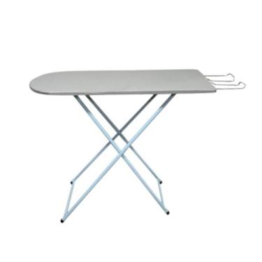 Imagem de Tábua de passar roupa, mesa de passar roupa, forro, tecido metalizado resistente ao calor, com 4 níveis de ajuste de altura, reforçada. (Branco)