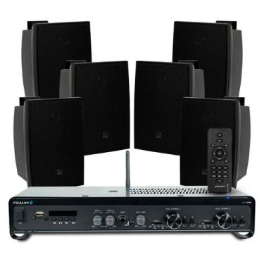 Imagem de Kit Som Ambiente Jbl Para Area Gourmet Lojas Bluetooth Usb Sd Tv + 06 