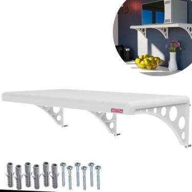 Imagem de Prateleira Plástica Pvc Com Suporte 40x20 Cm Astra Branco 25kg PM3S