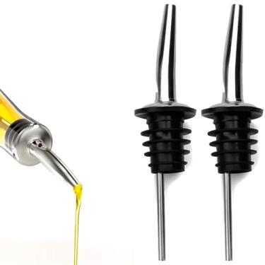 Imagem de Kit com 2 Bico Dosador em Inox Tampa Rolha Para Bebidas Drink Barman Bartender Azeite