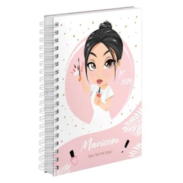 Imagem de Agenda Comercial 2026 Personalizada Capa Dura Manicure Morena Cores (Rosa)