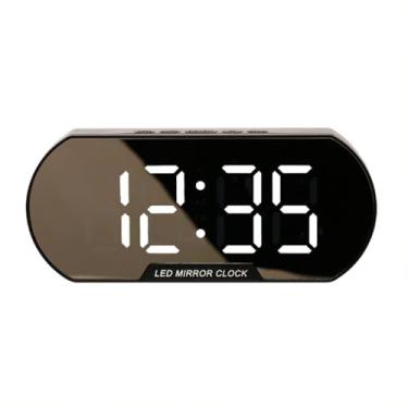 Imagem de Relógio Despertador Digital De Mesa Decorativo Alarme Temperatura Pilha AAA Usb Preto Led(SZ6099-BRANCO)
