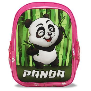 Imagem de Mochila de Costas Infantil Escolar Panda Rosa Tam G - Vou Leve
