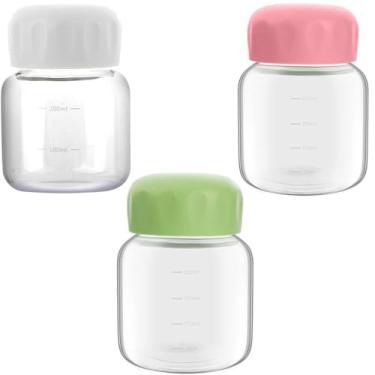 Imagem de Garrafas de água pequenas, Garrafas de água de vidro de 300 ml com tampa, Garrafas de suco de 10 onças à prova de vazamento de vidro transparente, (3 pacotes)