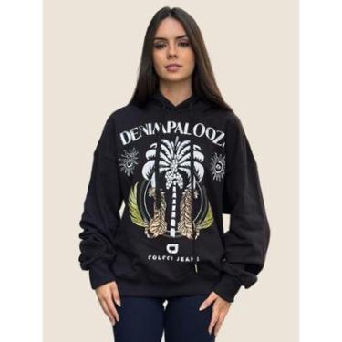 Imagem de Blusão Moletom Com Capuz Denimpalooza Colcci Jeans Cor:;Tamanho:P-Feminino