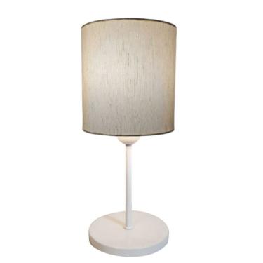 Imagem de Abajur Cabeceira Para Quarto Cilíndrico Vivare Md-2010 Cúpula em Tecido - Bivolt