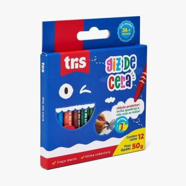 Imagem de Giz De Cera Fino  12 Cores  Tris