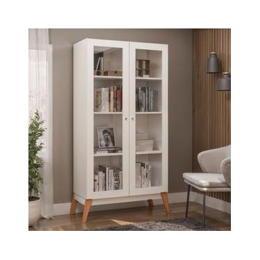 Imagem de Cristaleira Jamaica 2 Portas Vidro 80x38x158 Cm Branco Genialflex