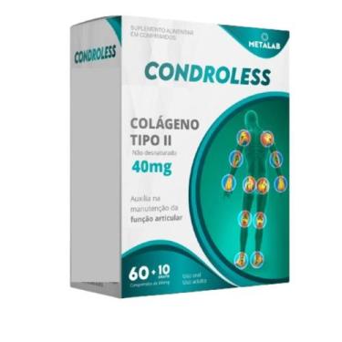 Imagem de Condroless colágeno tipo 2 40mg 60 comprimidos - Metalab