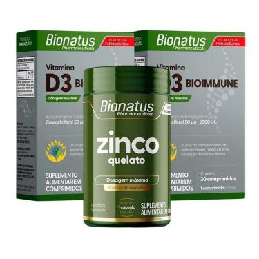 Imagem de KIT 2 Vitamina D3 Bioimmune + Zinco Quelato Bionatus