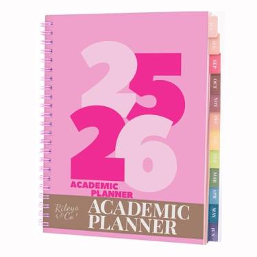 Imagem de Riley's Planner 2024-2025 Ano Acadêmico, Planejador semanal grosso de 18 meses – Agenda semanal e mensal ousada e distinta, capa resistente, páginas de notas, encadernação de fio duplo (20 x 15 cm,