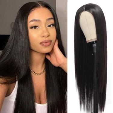 Imagem de Peruca Lace Wig Lisa Sem Franja Fibra Orgânica 70cm(Preto)