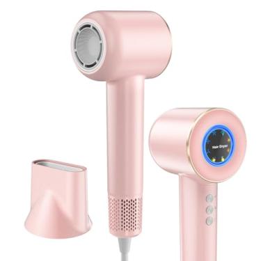 Imagem de Secador de cabelo inteligente iônico com sensor de aderência inteligente, controle térmico, função de autolimpeza, secador de cabelo de baixo ruído de 110.000 RPM com concentrador magnético, secador