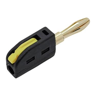 Imagem de AsrMyjcx Adaptador de plugue banana de 4 mm 32A sem solda para home theaters, alto-falantes, amplificadores, placa de parede, Preto