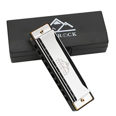 Imagem de EastRock Blues Harmonica boca órgão harpa 10 furos chave C com capa, gaita diatônica para iniciantes, jogadores profissionais, presentes para estudantes, adultos, amigos, presente prata