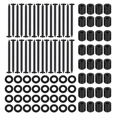 Imagem de kingsea Kit de montagem de placa de fixação com parafusos, espaçadores e arruelas para quadro de pegboard de 1/20.3 cm e 1/10.2 cm, 32 peças, preto