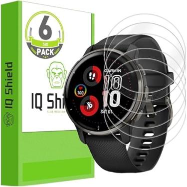 Imagem de IQShield Película protetora de tela compatível com Garmin Venu 2 Plus (pacote com 6) película TPU transparente antibolhas