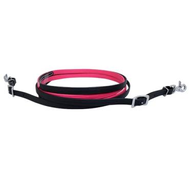 Imagem de HILASON Coleira de peito de couro Biothane Western Horse Rédea Rosa | Rédeas para cavalos
