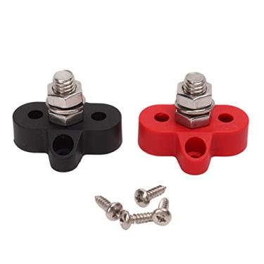 Imagem de Parafuso Prisioneiro de Alimentação por Bateria, Prisioneiro de Alimentação por Bateria 48V Vermelho e Preto Poste de Aço Inoxidável único Bloco de Terminal de Barra de ônibus (3/8 pol (M10))