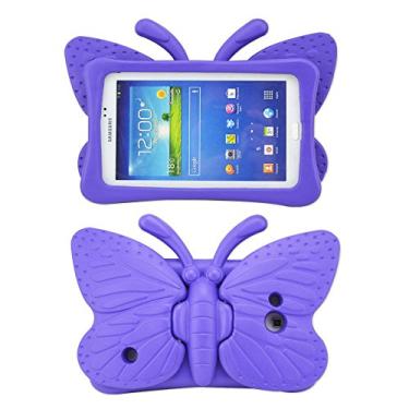 Imagem de Capa infantil Tading para tablet Samsung Galaxy Tab 4/3/3 Lite 7,0 polegadas, capa leve à prova de choque de espuma de EVA super proteção para SM T230 P3200 T110 (não serve para Samsung Galaxy Tab 3/4 10,1"), Universal only for Samsung Tab 3/Lite Tab 4 7", Roxa