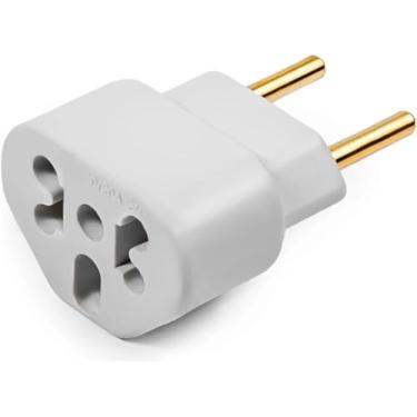 Imagem de Adaptador de Tomada Universal Bob Love 10A/20A | Tomada Americana/Solução Contra Falta de Encaixe e Incompatibilidade | Pino Maciço Durável- Branco 2 Pinos
