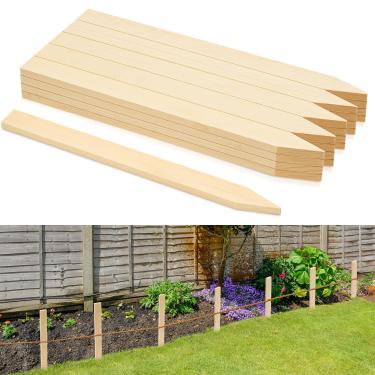 Imagem de Colingmill 20 estacas de madeira para jardim de 45,7 cm, estacas de grau e levantamento de madeira para jardim e sinalização para suporte de plantas, cerca de silte, quintal, agricultura, limites de