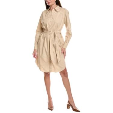 Imagem de BOSS Vestido feminino de algodão popeline, Areia macia, 44