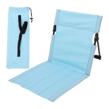 Imagem de Zxpjkyu Assento de Chão Dobrável com Encosto para Camping, Leve, Prático E Confortável, Cadeira de Chão Dobrável para Banhos de Sol No Terraço, Pesca E, Azul Claro