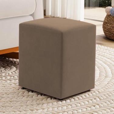 Imagem de Puff Moderno Apoio De Pé Decorativo Conforto Banqueta - Realizar, Bege