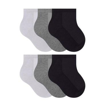 Imagem de Kit 6 Pares De Meias Selene Infantil Cano Curto Algodão, Misto, P - 17