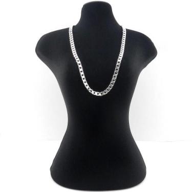 Imagem de Corrente Masculina 50Cm 6Mm Largura Folheada Prata Cr419 - Wnbijouteri
