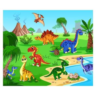 Imagem de Papel de Parede Adesivo Infantil Dinossauros Quarto Bebe - 746pcm - Al