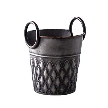 Imagem de balde de gelo para festas retrô ferro forjado restaurante bar champanhe balde de gelo bebida balde de gelo sala de estar desktop balde de armazenamento casa cozinha balde de gelo recipiente de gelo