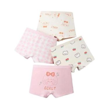 Imagem de Conjunto De 4 Peças De Roupa Íntima Infantil De Algodão Puro Com Estam