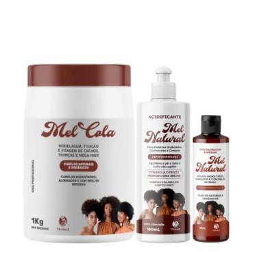Imagem de Kit Adificicante Mel Cola 1kg Óleo Natural Proteção Térmica