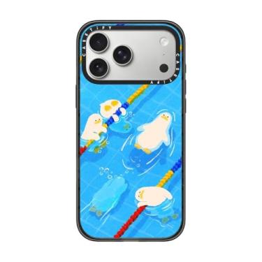 Imagem de CASETiFY Capa Impact para iPhone 17 Pro Max [fina/compatível com Magsafe/2,5 m. Proteção contra quedas de grau militar 4X] - Tempo de piscina - Preto transparente