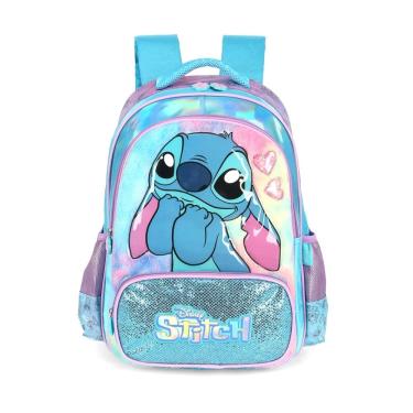 Imagem de Mochila Costas Stitch Disney Escolar  Meninas Holográfico