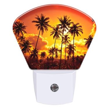 Imagem de AKKAVNIA Coqueiros Luz Noturna Plug-in Parede Decorativa Lâmpada Noturna com Sensor de Crepúsculo ao Amanhecer Luz Noturna Led Quarto Cozinha Corredor Escadas Lâmpada de Parede