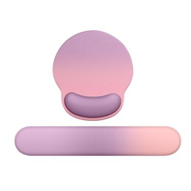 Imagem de KiBcsLic Suporte de pulso para pad, apoio para mousepad com base antiderrapante, apoio de pulso confortável para teclado, pad para jogos de, Roxo Rosa