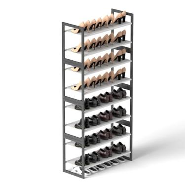 Imagem de Orchidleaf Sapateira de tecido não tecido de 8 camadas – Prateleira de armazenamento de sapatos de metal resistente e durável, fácil de montar para armário, entrada, quarto