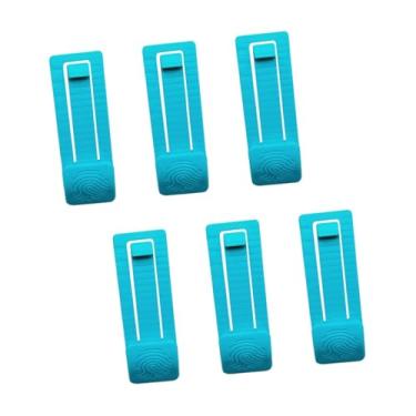 Imagem de Generic Conjunto de 6 clipes para quilhas de prancha de surfe, fivelas, acessórios portáteis, estabilidade aprimorada, clipes para quilhas de prancha de remo, Azul