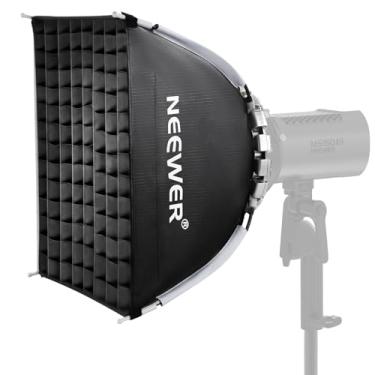 Imagem de NEEWER Caixa macia dobrável rápida de 40 x 40 cm quadrada com difusores/grade de favo de mel/bolsa, suporte Bowens compatível com Godox Aputure 120d luzes de estúdio permanentes Q4 unidades de flash