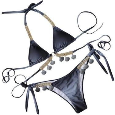 Imagem de Conjunto de biquíni feminino moda gradiente soild maiô duas peças pree