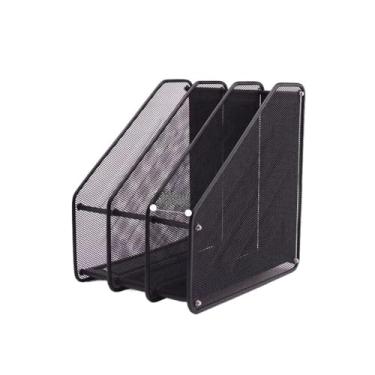 Imagem de Organizador de arquivos de mesa Estrutura de arquivo escritório metal, suporte documentos multicamadas, caixa armazenamento, organizador vertical(Médio)