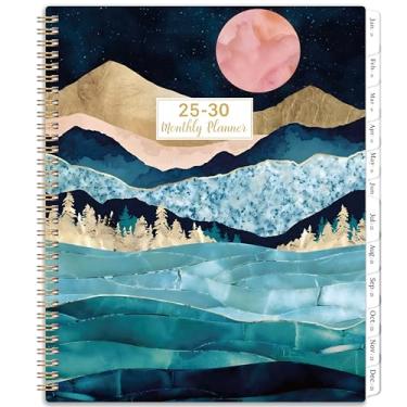 Imagem de Agenda mensal 2025-2030 - Calendário mensal de 5 anos 2025-2030, julho de 2025 - junho de 2030, 23 x 28 cm, agenda 60 com abas, bolso duplo lateral, feriados, páginas, fecho elástico