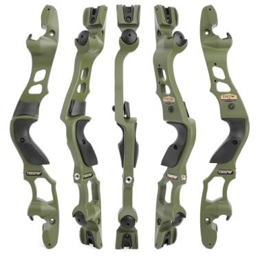 Imagem de Elevador de arco recurvo ILF de 48 cm CNC de alumínio recurvo com alvo para remoção de arco recurvo para destros para tiro com arco (verde)