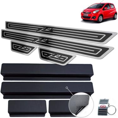 Imagem de Soleira Aço Inox Jac J2 2012 A 2016 Preto Alto Relevo