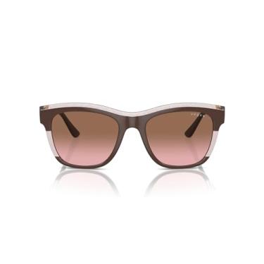 Imagem de Vogue Eyewear Óculos de sol VO5557S, marrom/brilhante rosa transparente/marrom gradiente rosa, 54 mm